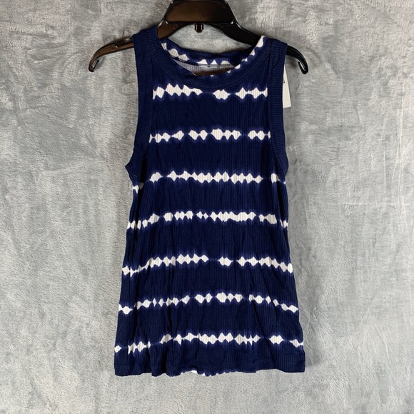 Jenni Other - Jenni Women's Tank Top S Blue Tie Dye Stripes Pajamas PJs Lounge Crew Neck NWT‎